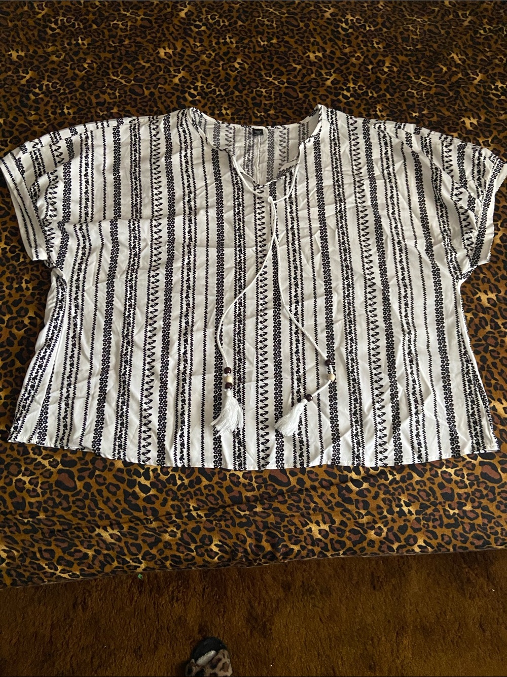 SHEIN Curve Black & White Blouse